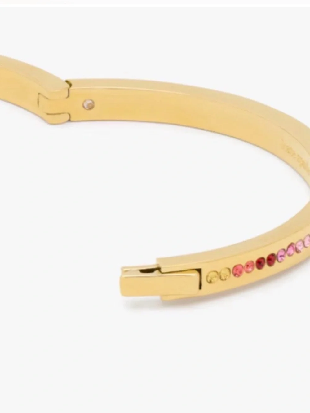 Kate Spade Ring It Up Gold Tone Pave Hinged Bangle Multicolored Bracelet - NWT - Picture 3 of 11
